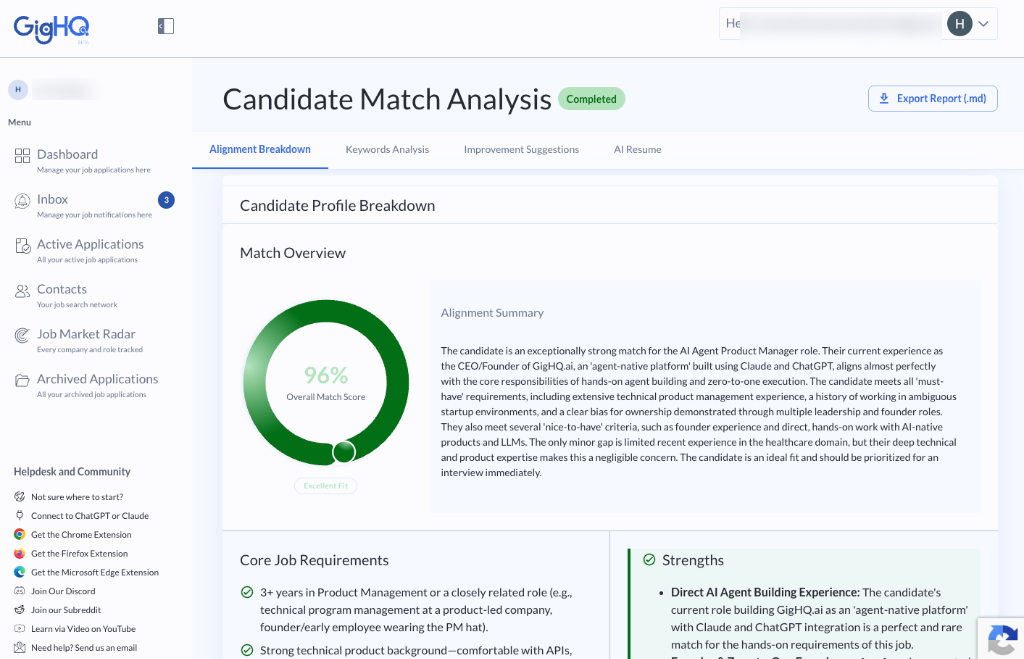 Candidate Match Analysis in Action