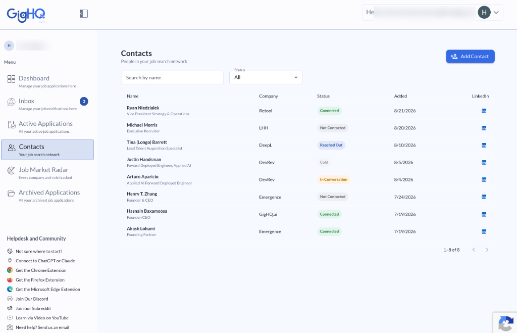 GigHQ Contact Detail Intelligence