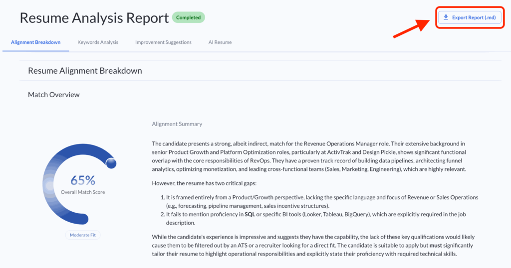 GigHQ.ai - ResumeRank - Analysis Download