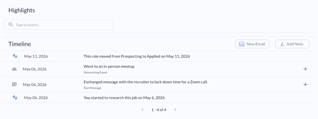GigHQ.ai. - Active Applications - Timeline