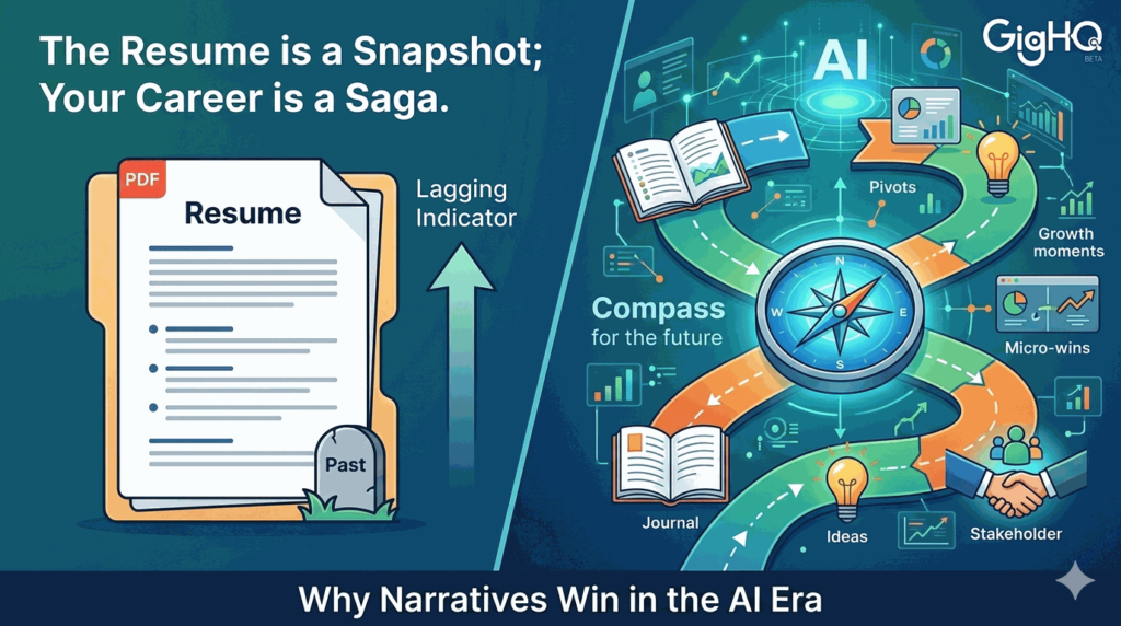 The Resume is a Snapshot; Your Career is a Saga: Why Narratives Win in the AI Era