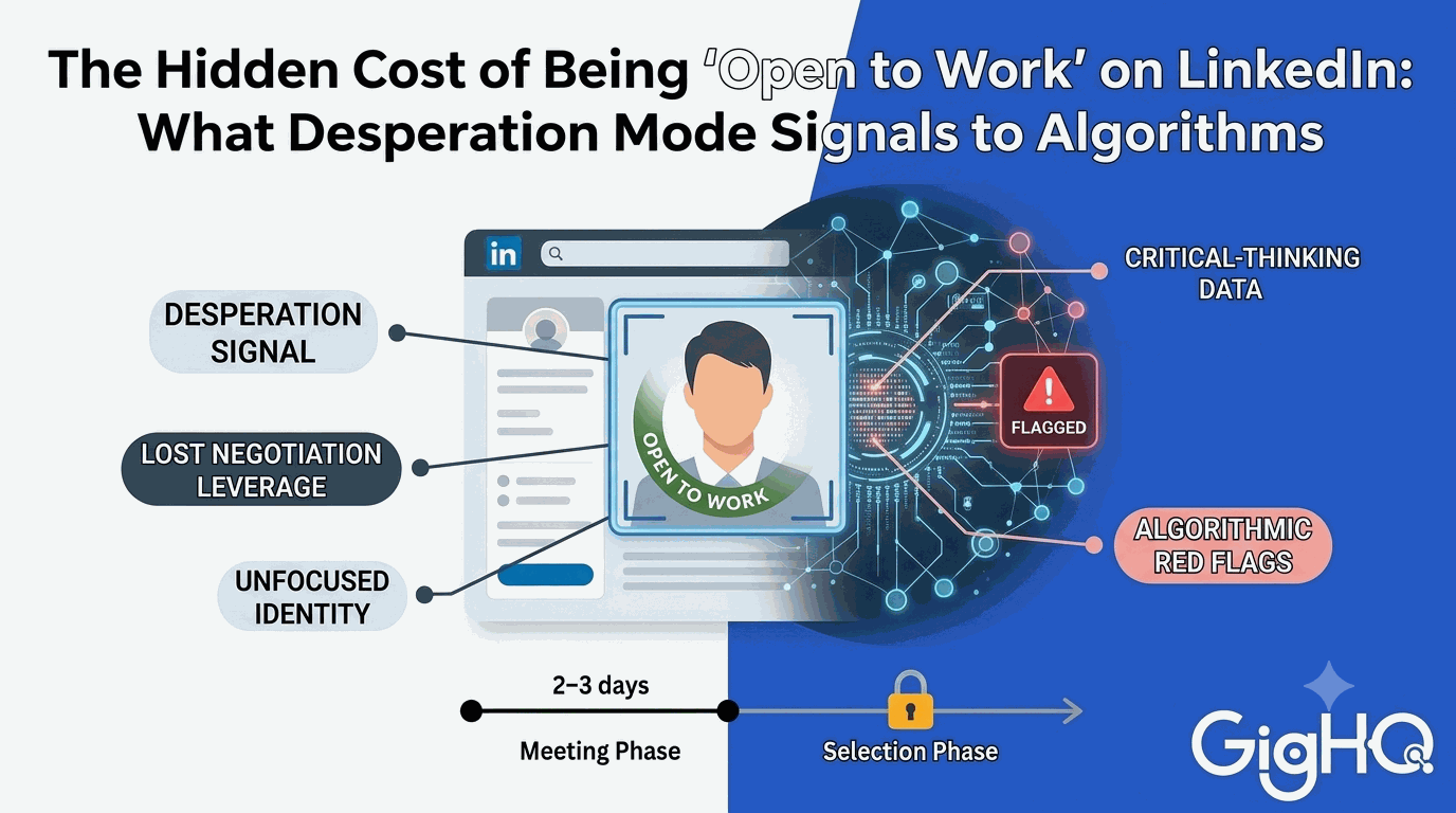 The Hidden Cost of Being “Open to Work” on LinkedIn: What Desperation Mode Signals to Algorithms